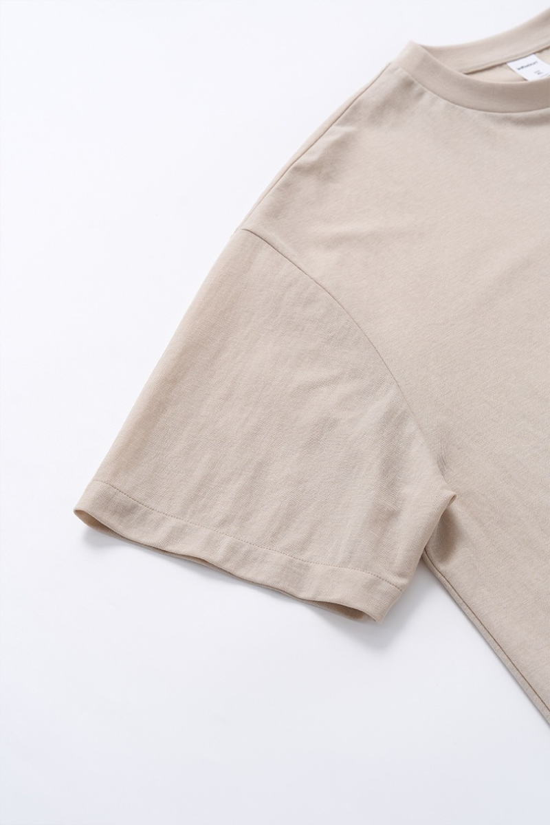 Unisex Summer Curved Hem Solid Skin-Friendly T-Shirt