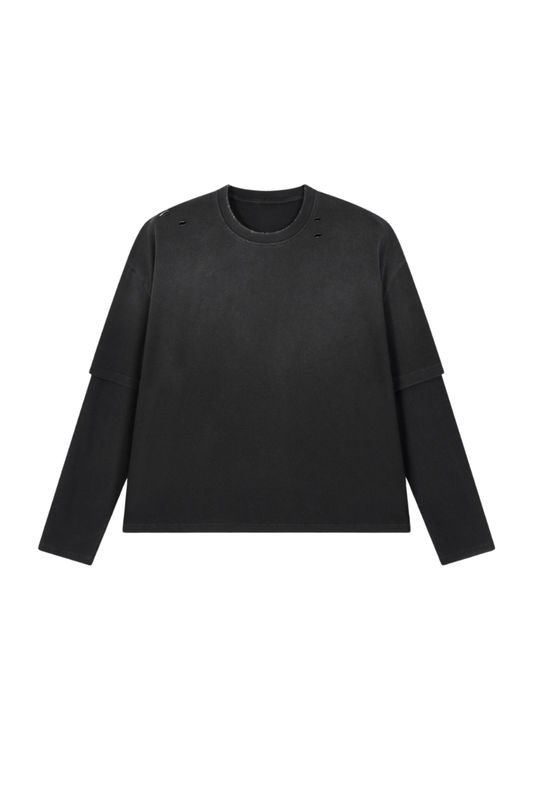 Unisex 100% cotton Vintage Wash Gradient Relaxed Pullover