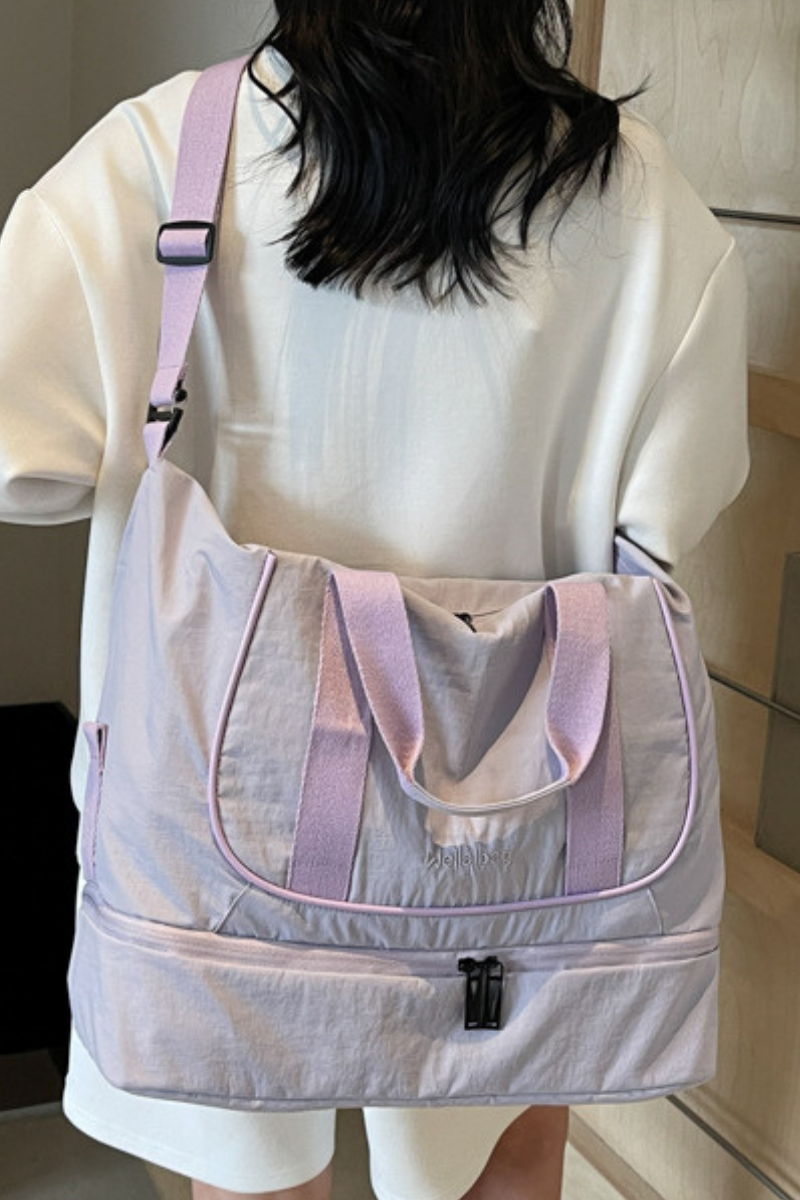 Large Capacity Solid Color Lightweight Wet/Dry Separation Yoga Gym Tote Bag