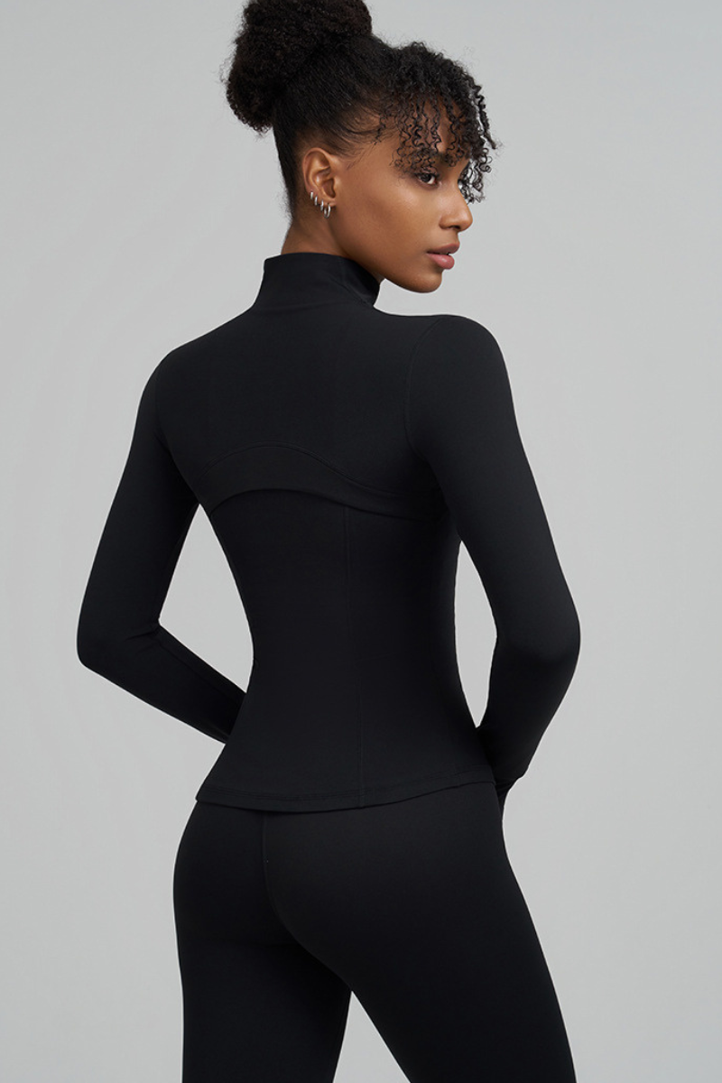 Collar-style jacket with zipper closure