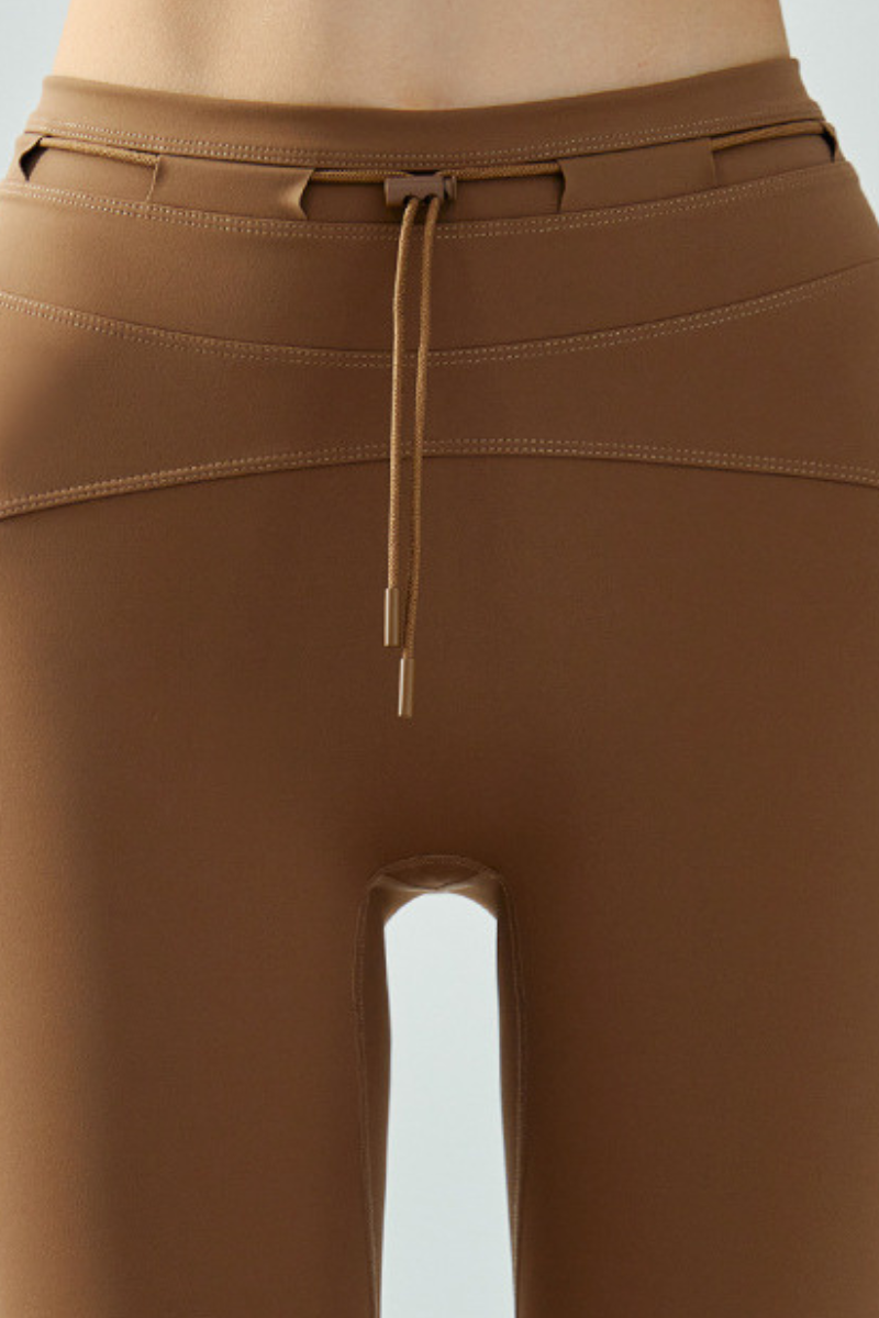 Women's High Waist Drawstring Hip Lifting Flared Yoga Pants