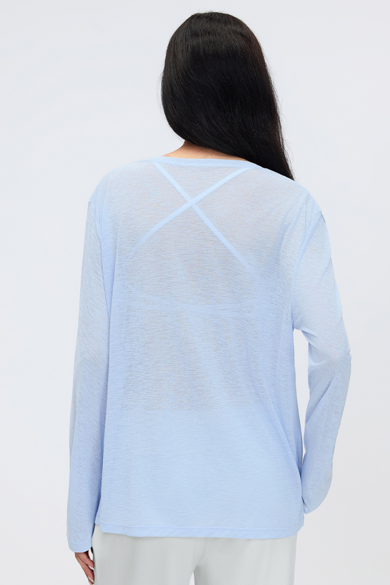 Women's 95g Ultra Light Button Placket Oversized Yoga Top