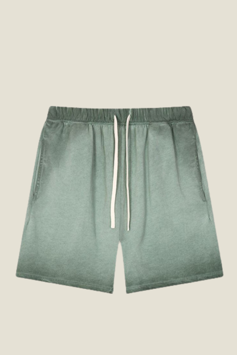 Unisex 320G Cotton Shorts - Washed Ombre Drawstring 5-Inch