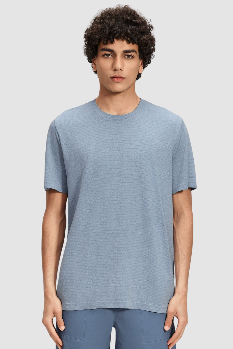 Men's Summer Seamless Round-Neck Solid Sports Tee