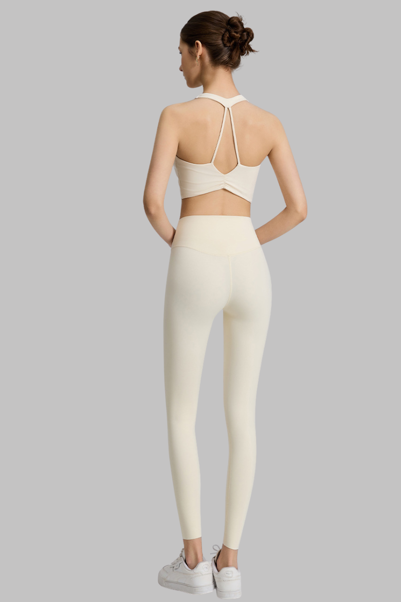 Women's Cross Back Bra and High-Waisted Leggings 2-Piece Set