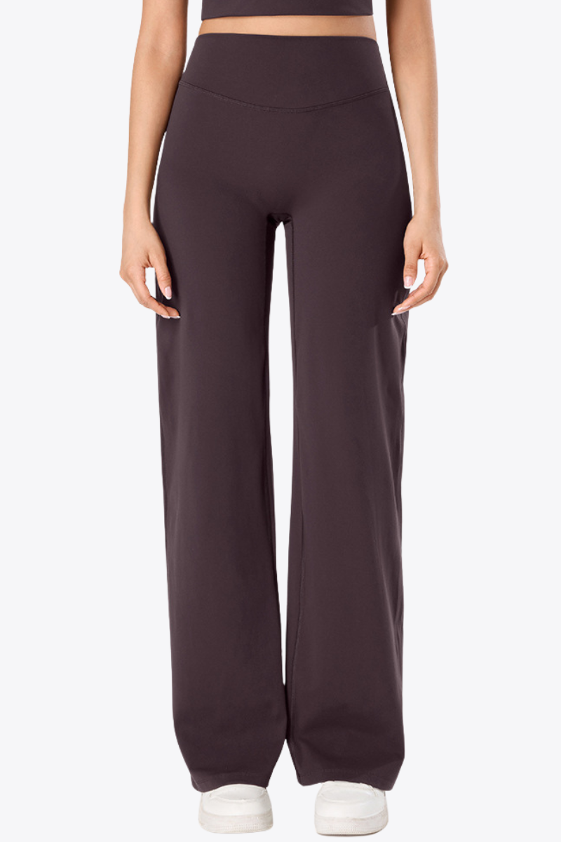 Women's High-Waist Brushed Naked-Feel Wide-Leg Sports Pants