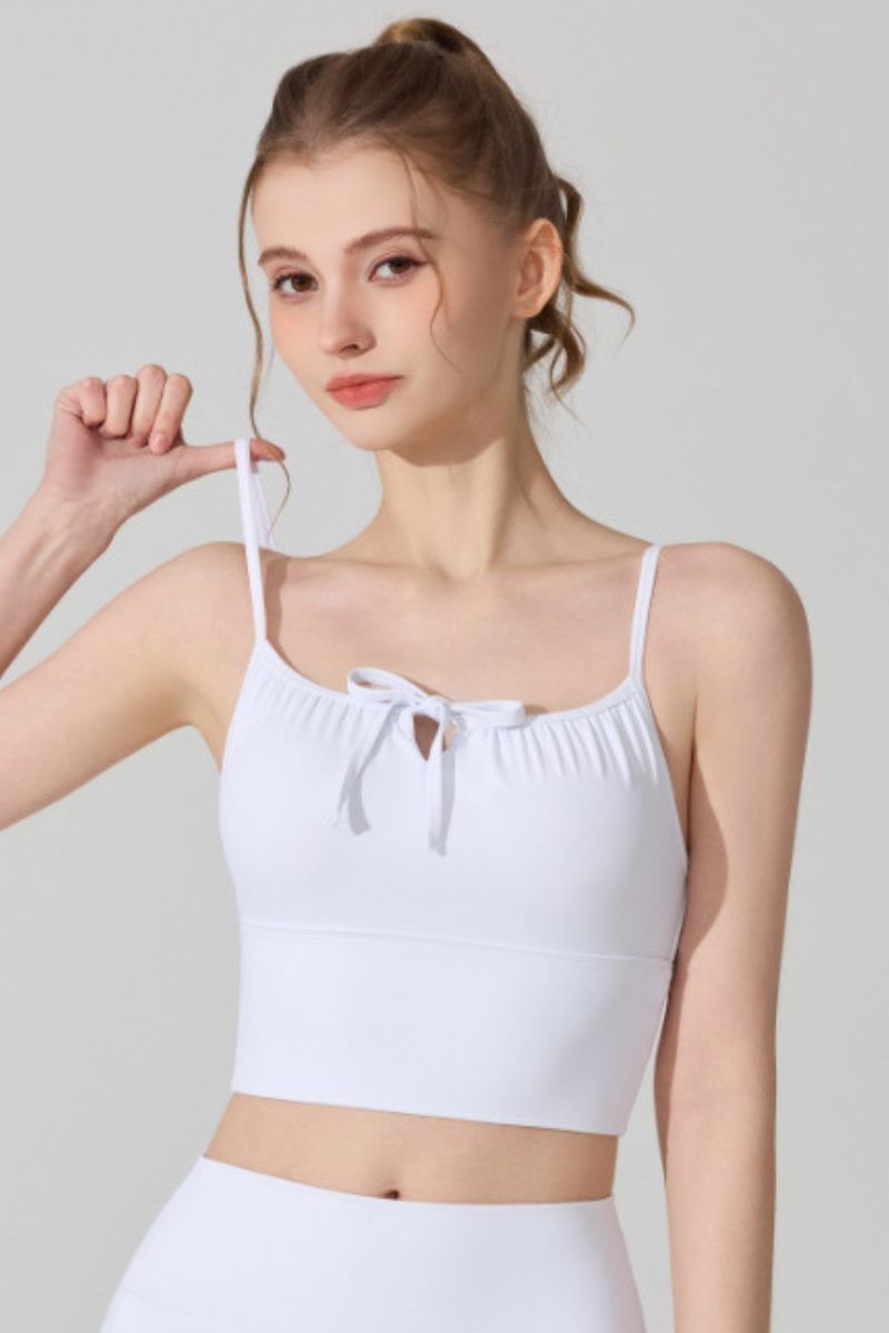 Women's Bow-Tie Thin-Strap Cami Form-Fitting Sports Tank Top