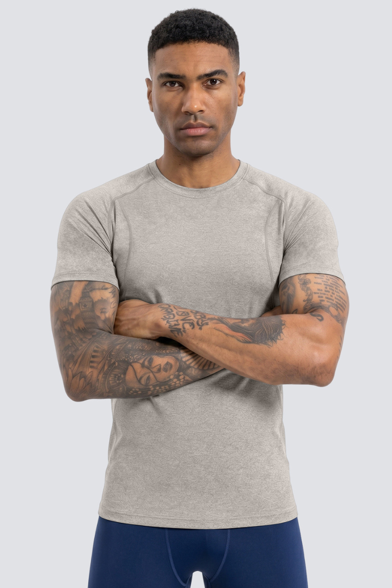 Men's Contrast Breathable Quick Dry Athletic Running T-Shirt