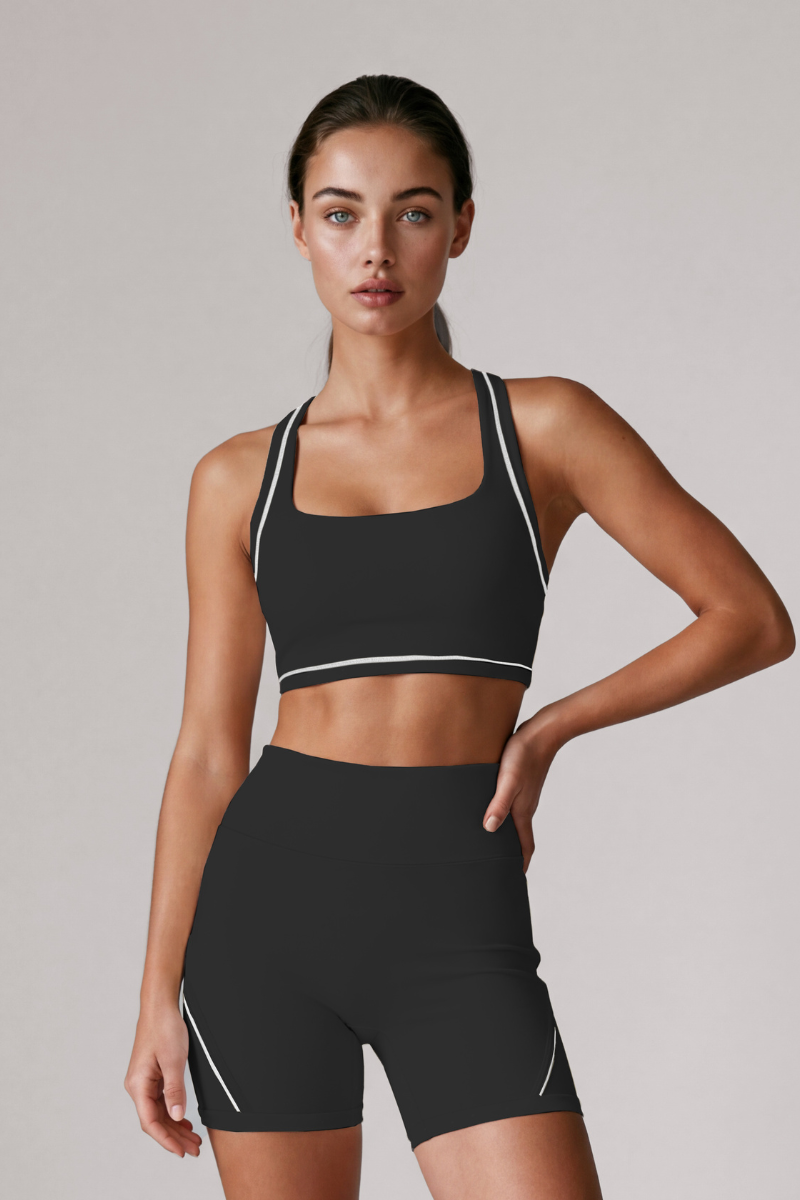 Women's Color Block Halterneck Padded Sports Bra