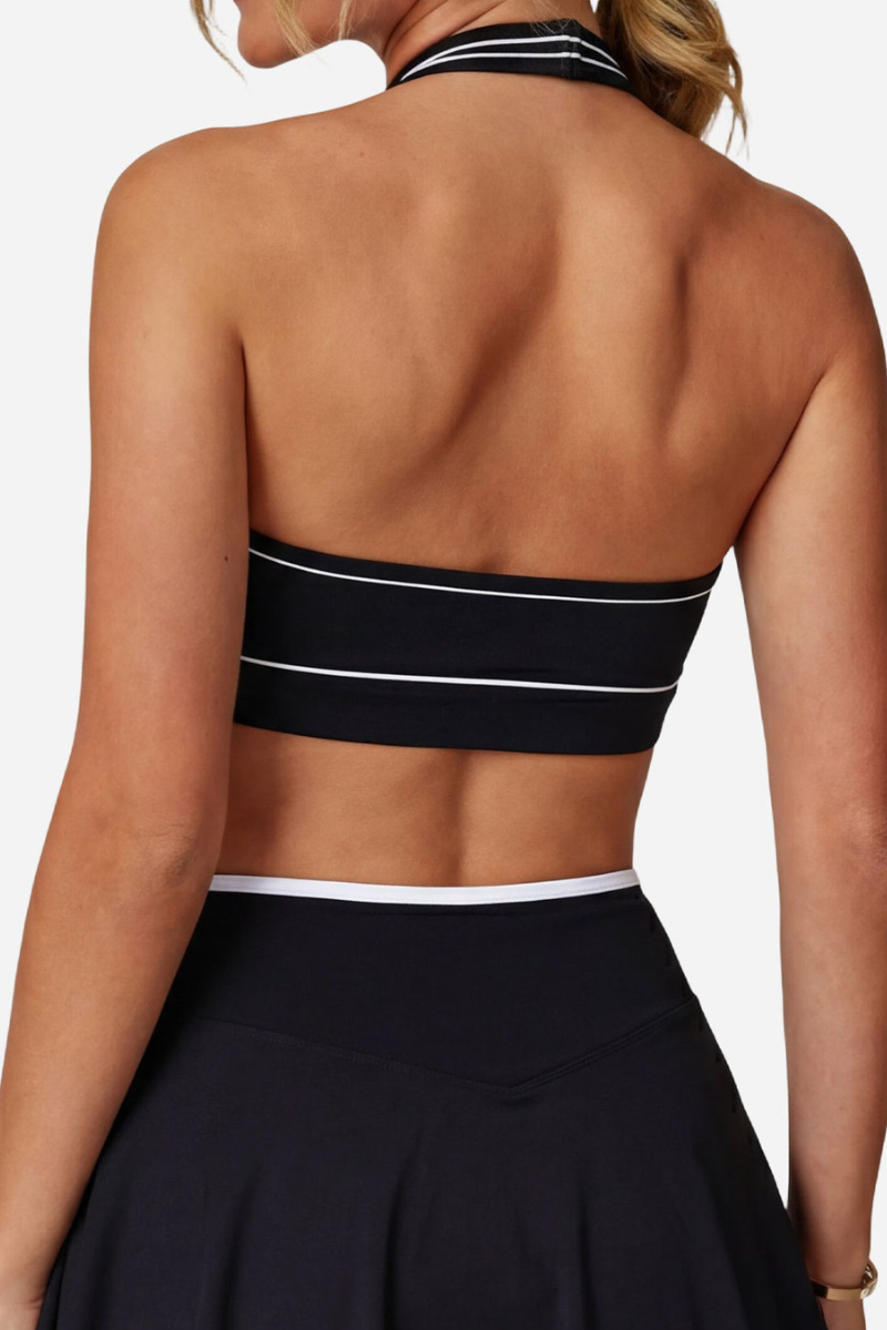 Women's Athletic Color Bock Halterneck Bra