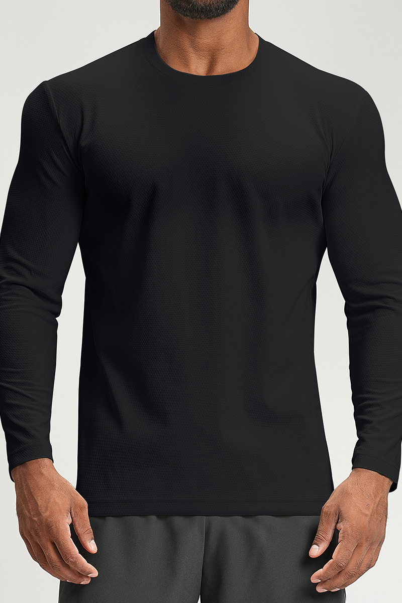 Men's Summer Cooling Round-Neck Quick-Dry Long-Sleeved Top