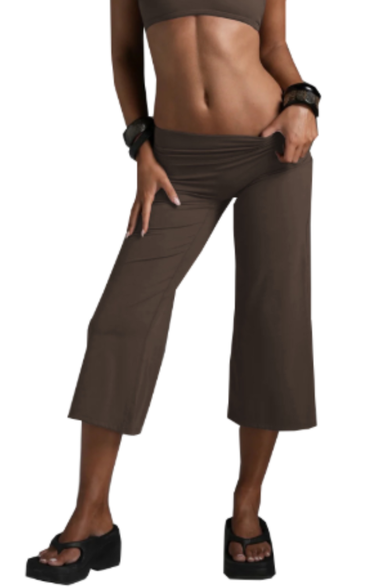 Women's Athletic 7/8 Wide-Leg Yoga Cropped Pants