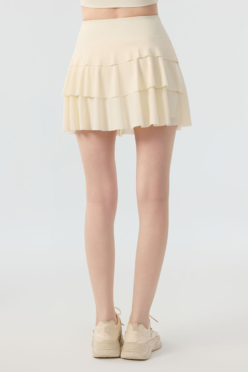Women's  Multi-Color Lightweight A-Line Tiered Sports Skort