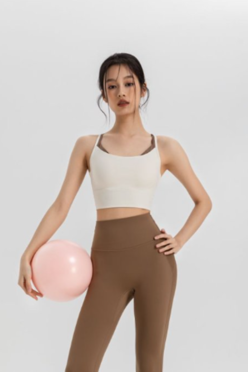 Women's Double Thin Strap Crisscross Back Cropped Tank Top