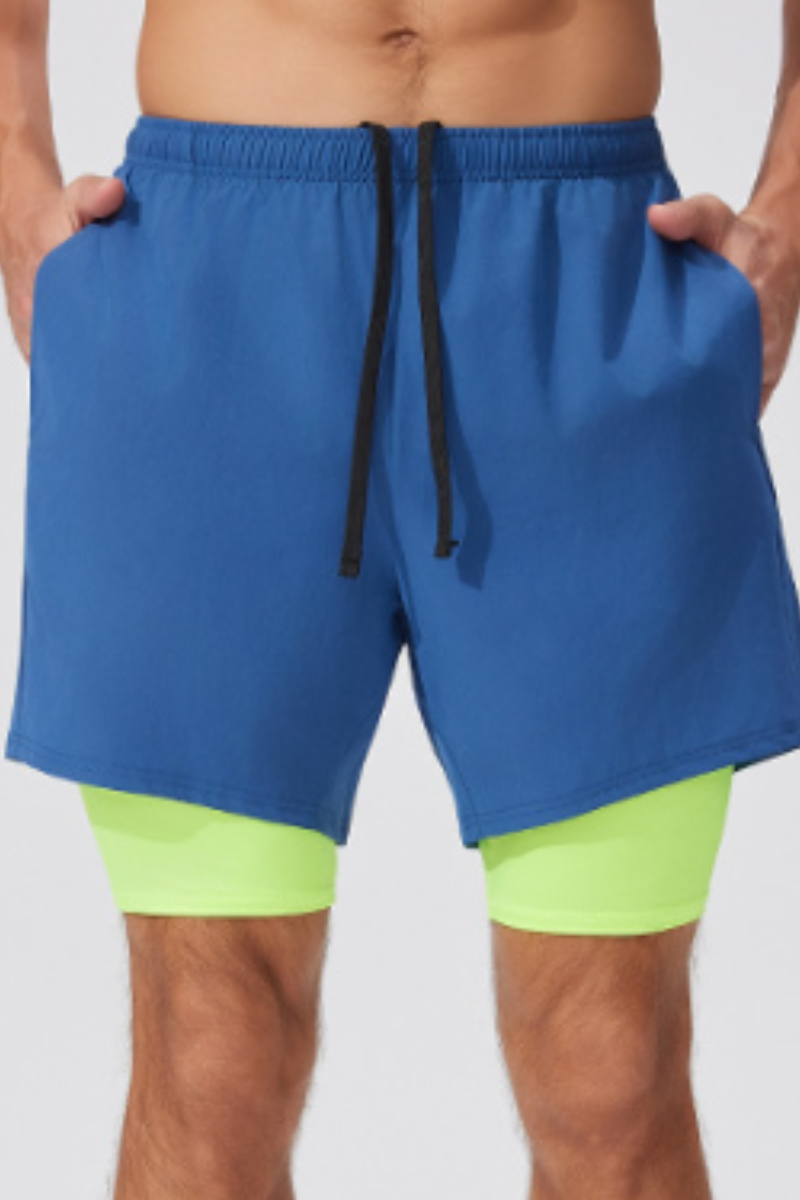 Men's 2-in-1 Double Layer Outdoor Running Athletic Shorts