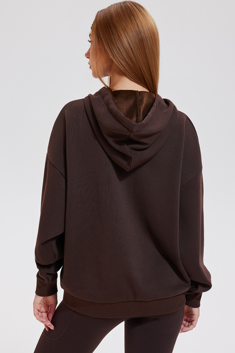 Insulated, hooded fitness jacket