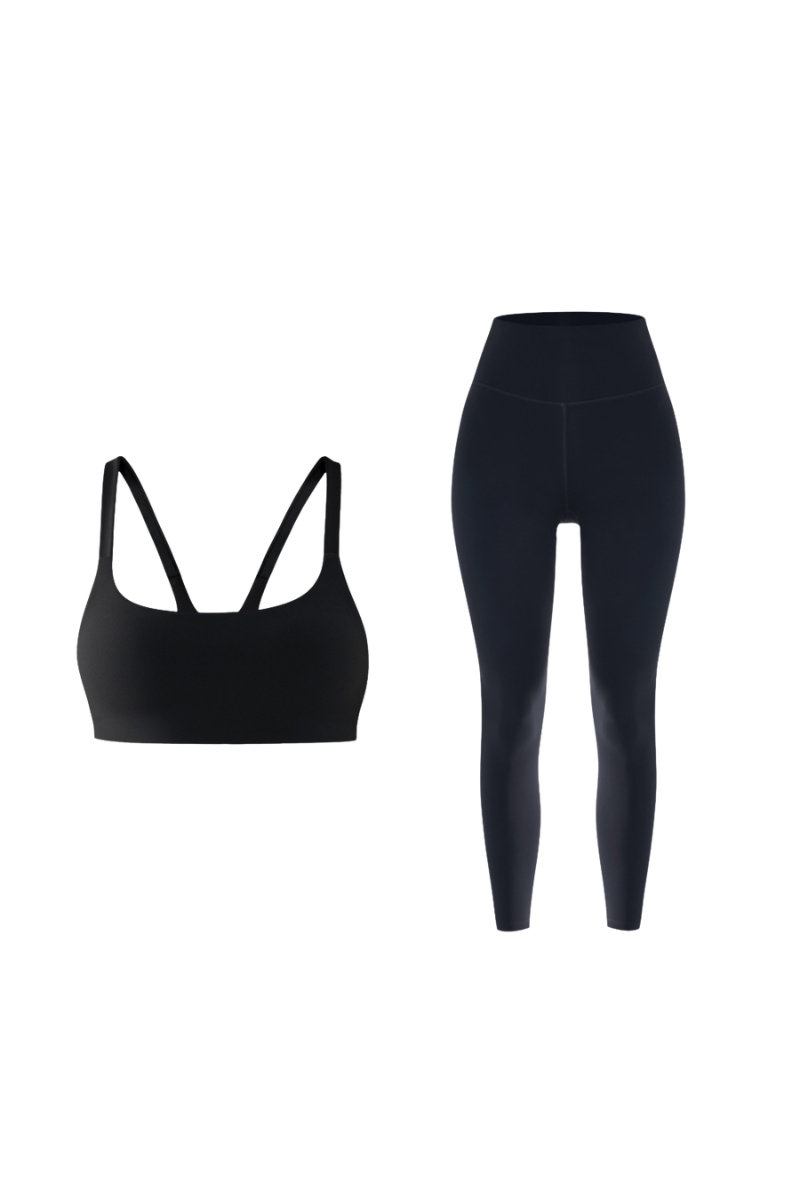 Women's Colorful Print Sports Bra And High Rise Leggings Set