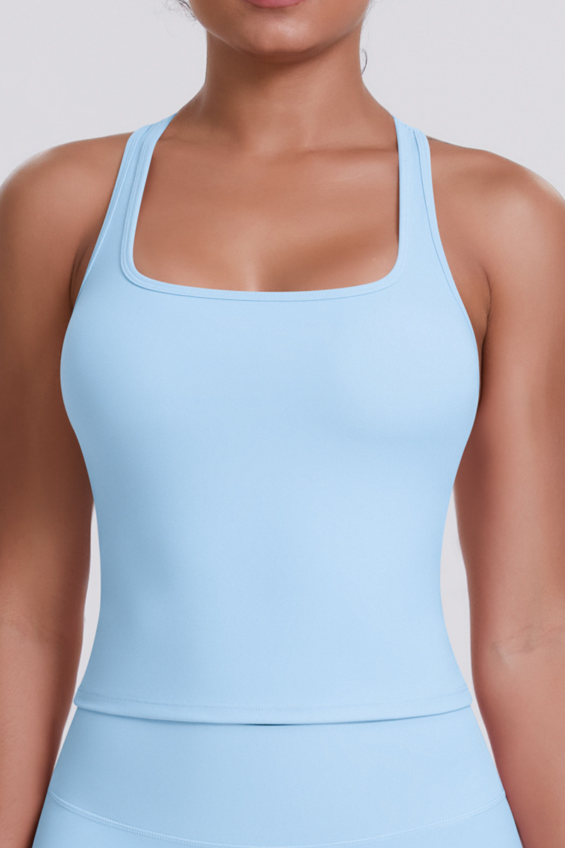 Women's Brushed Solid Racerback Sports Yoga Tank Top
