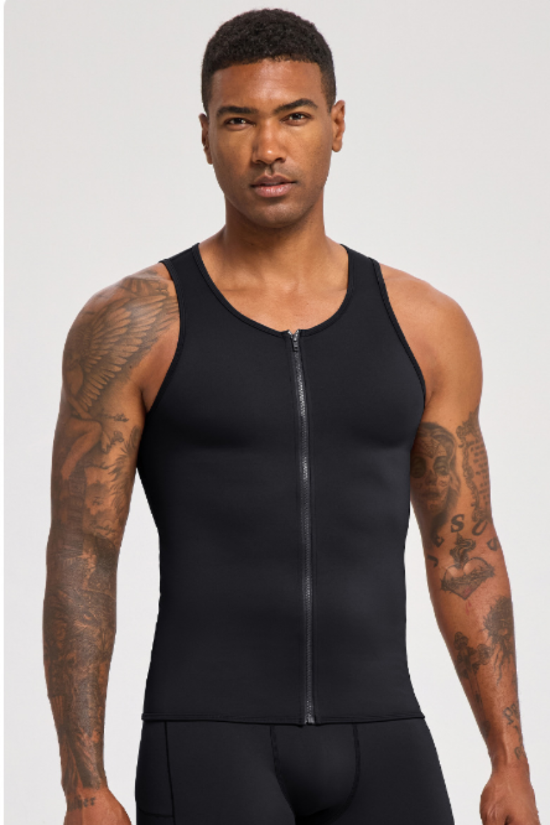 Men's Strong Shape Zipper Sports Shapewear Tight Tank Top