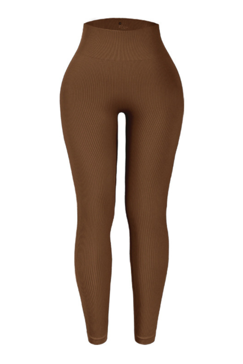 Women High-Waist Ribbed High-Waist Leggings