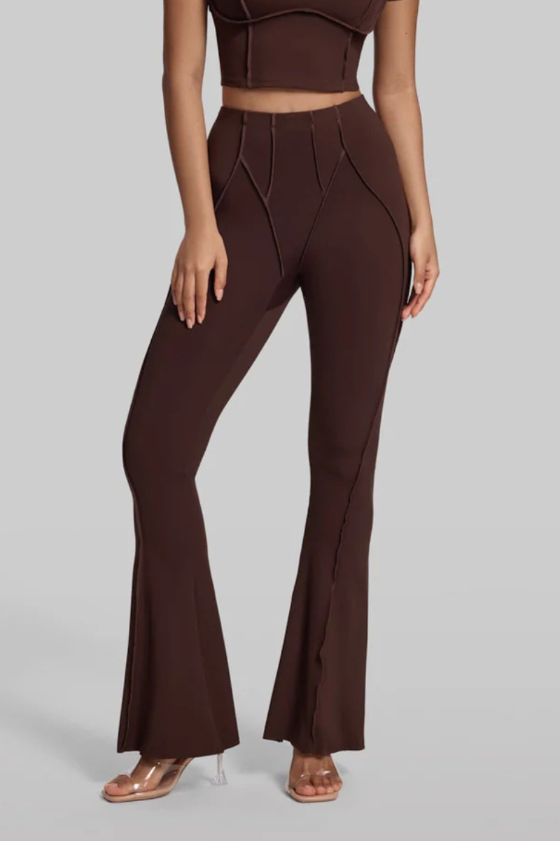 Women's High-Waisted Seam Detail Naked Feel Yoga Flared Pants