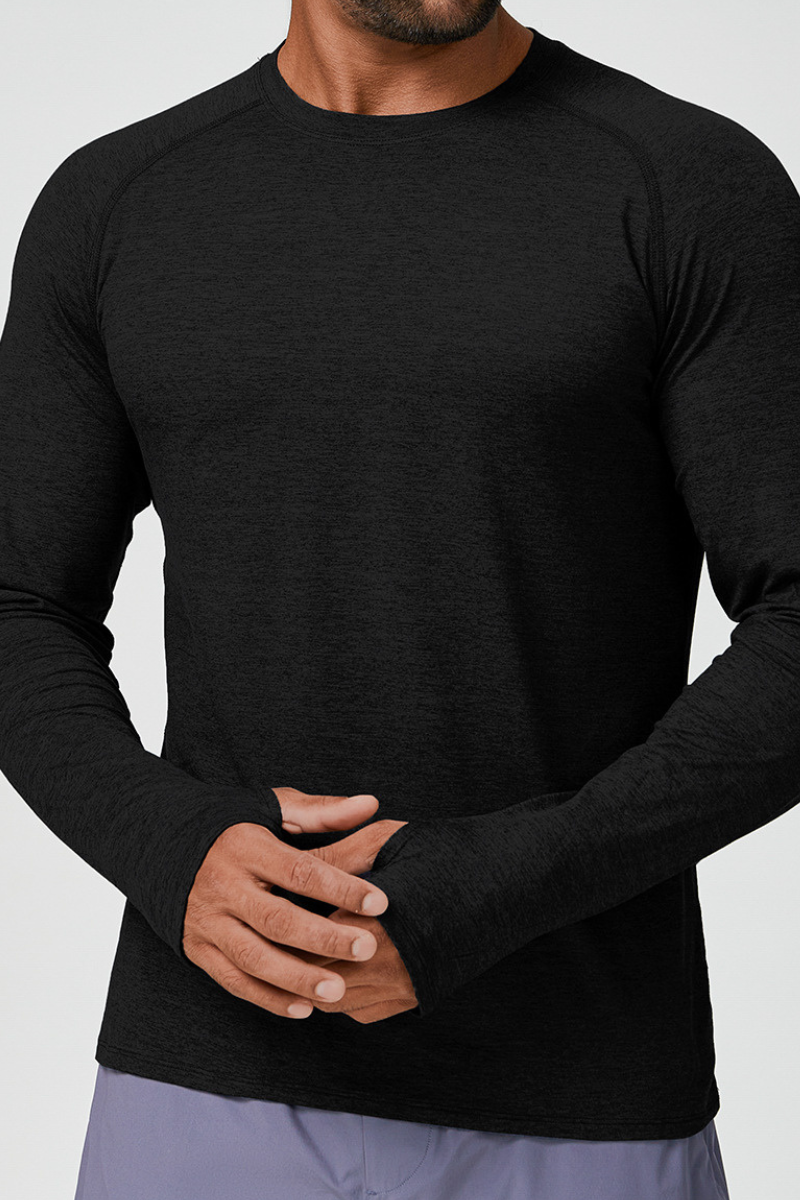 Men's Two-Tone Skin-Friendly Quick-Dry Long Sleeve Athletic Top