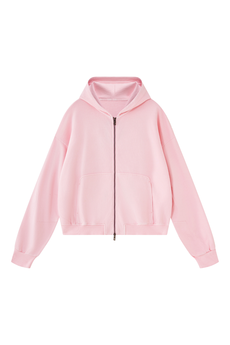 Men's Fall 100% Cotton 360G Boxy Cropped Two‑Way Zip Jacket