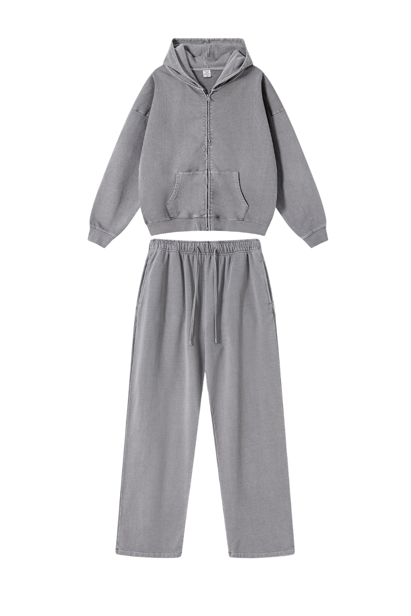 Women's Fall Vintage Cotton Set:Hooded Jacket And Sweatpants