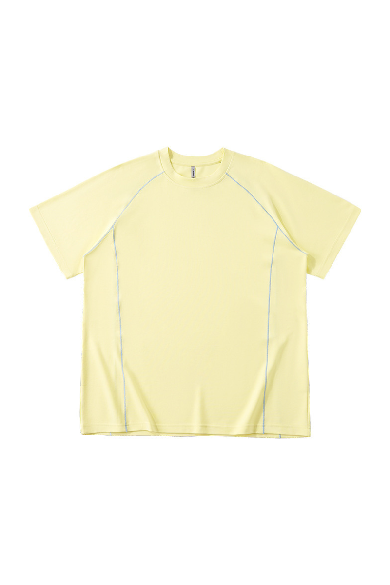Unisex Sporty Contrast-Stitch Raglan Short-Sleeve T-Shirt