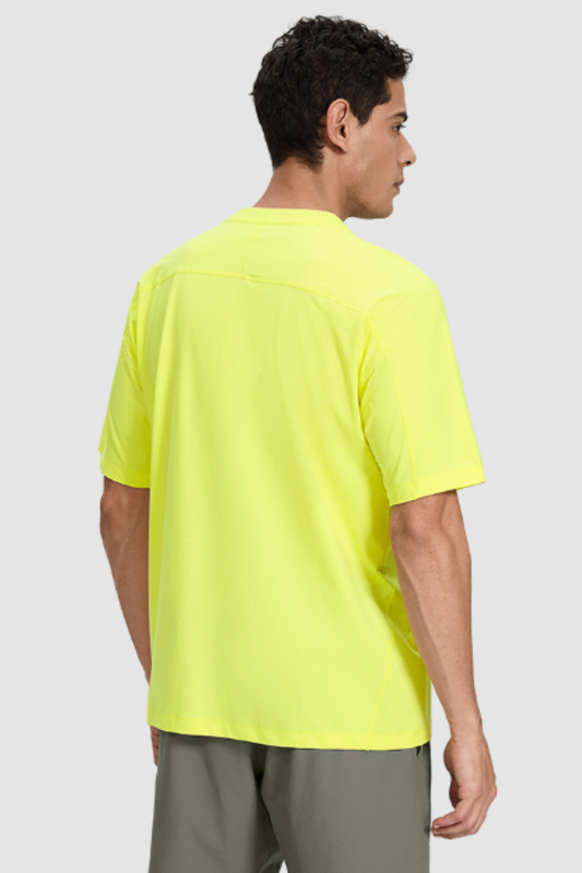 Men's Summer Round-Neck Zipper-Pocket Solid Sports Tee