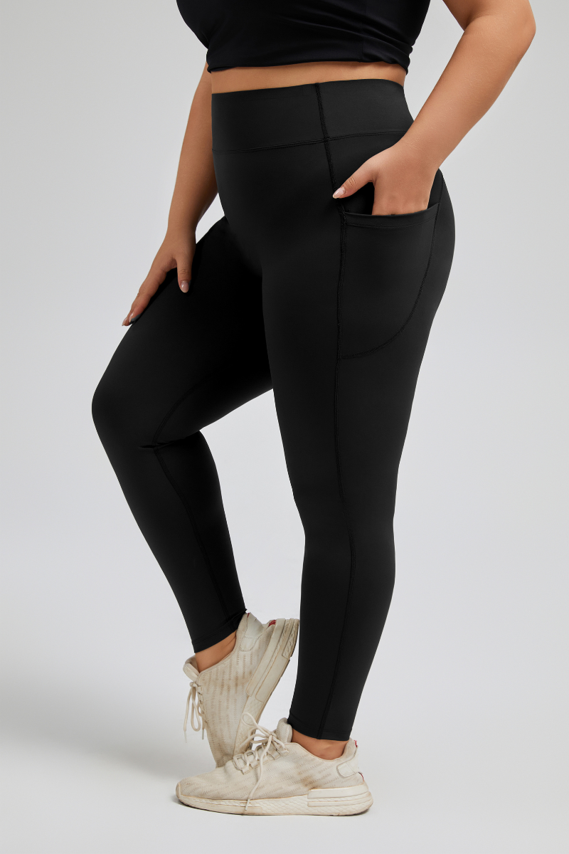 Plus Size Women's Butt-Lifting Pocket Cycling Yoga Leggings