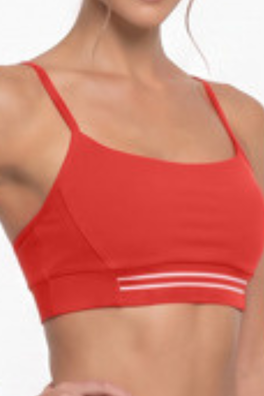 Women's Contrast Strip Adjustable Breathable Sports Bra