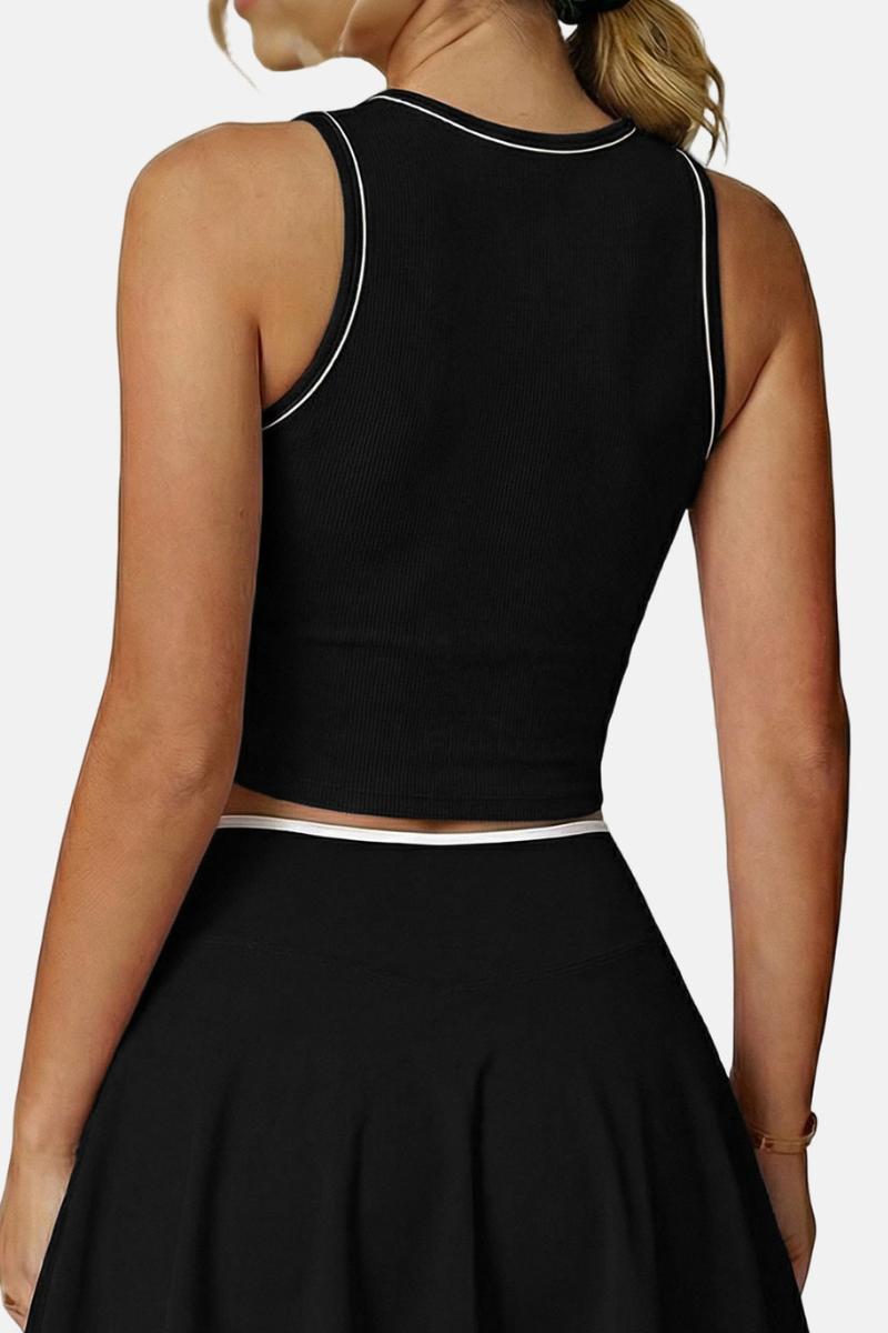 Women's Athletic Color Block Removable Pad Tank Top