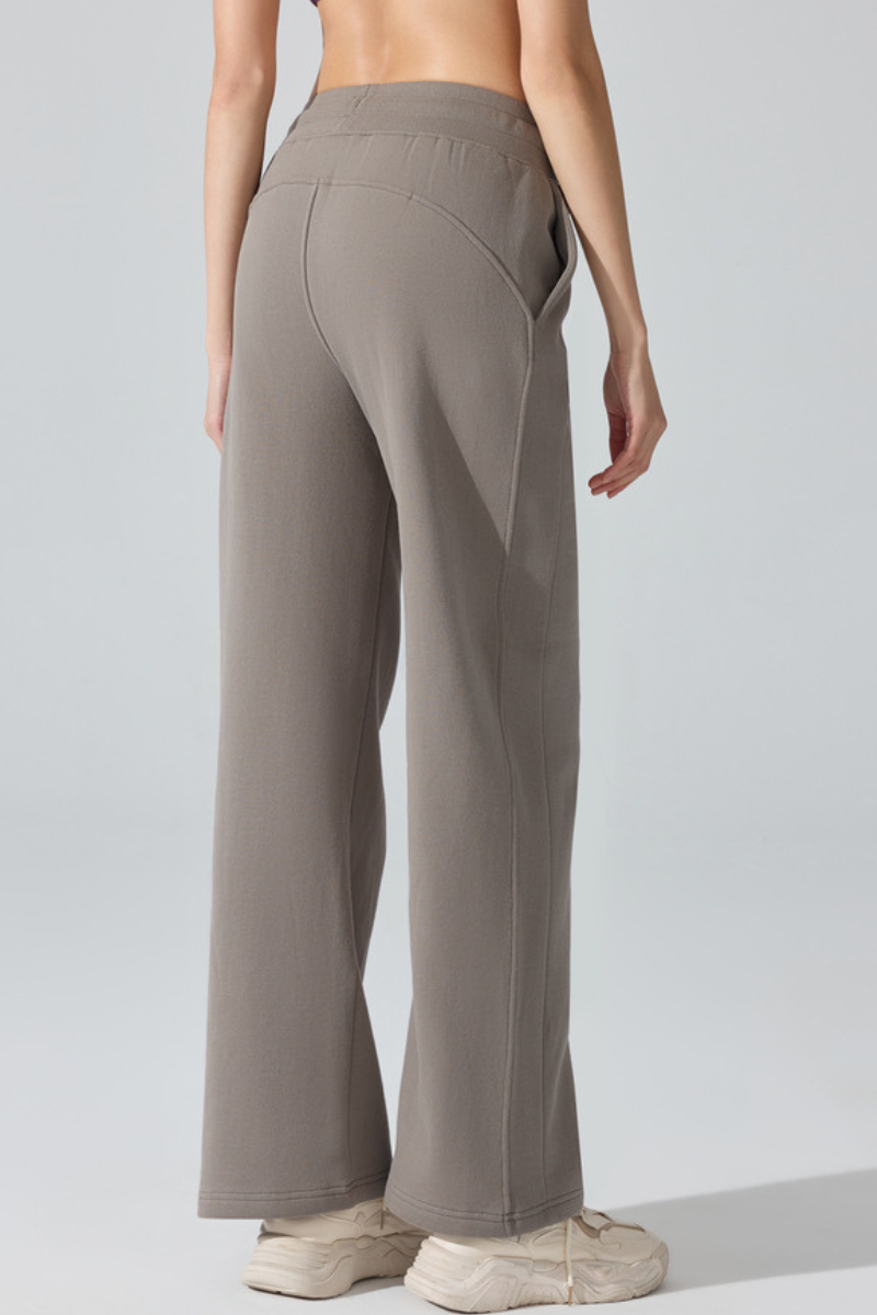 Women's Fleece-Lined Drawstring Straight-Leg Casual Pants