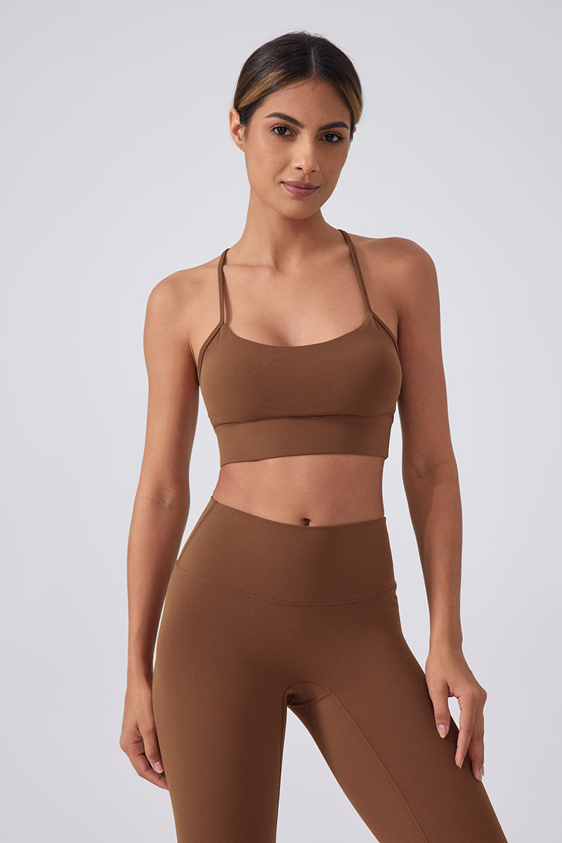 Women Running Sexy Y Back Anti-Shock Gathering Yoga Sports Bra