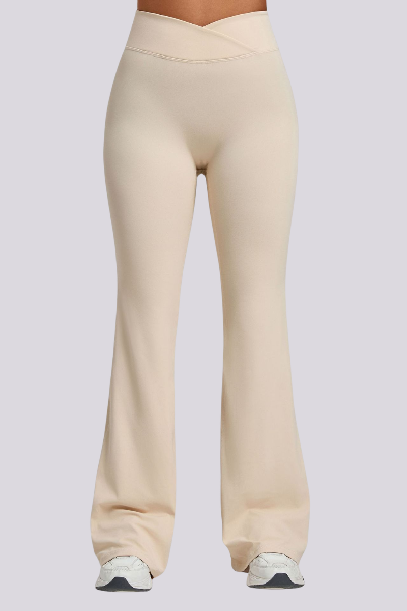 Women's Athletic Naked Feel Cross Waist Yoga Flared Pants