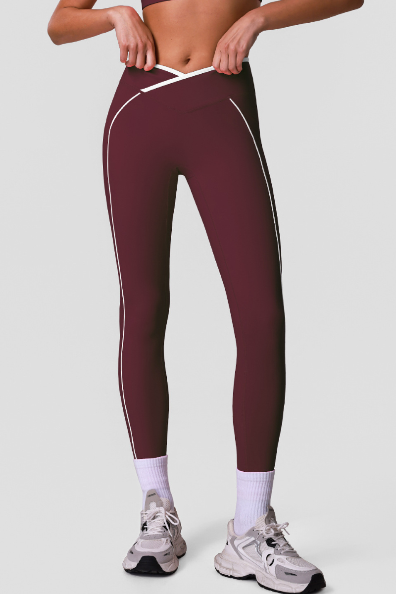 Women's Athletic V-Waist Pleated Buttocks Lifts Leggings