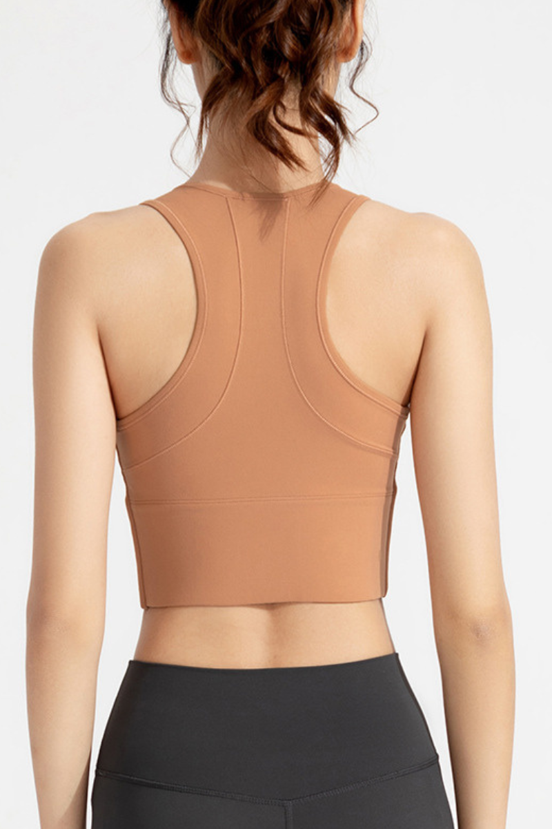 Women's Front Zipper High Impact Naked Feel Sports Bra