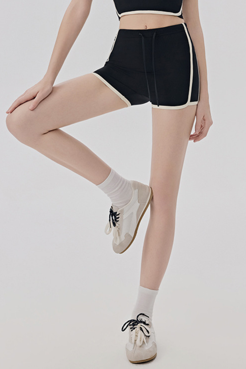 Women's Cool Touch Color Contrast Yoga Sports 3 Inch Shorts