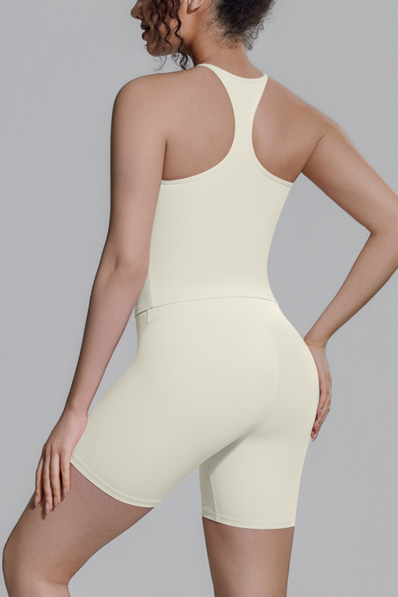 Women's Athletic Sets:Racerback Tank Top And Shorts