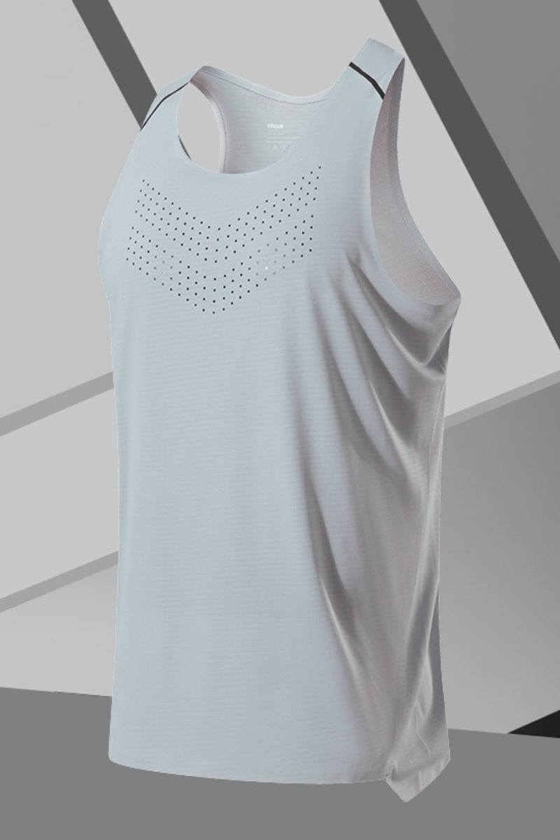 Men's Laser Perforated Lightweight Racerback Racing Tank Top