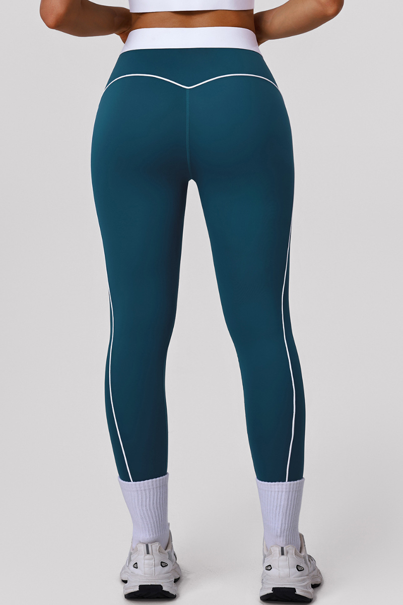 Women's Color-Blocked High-Waist Tummy-Control Leggings