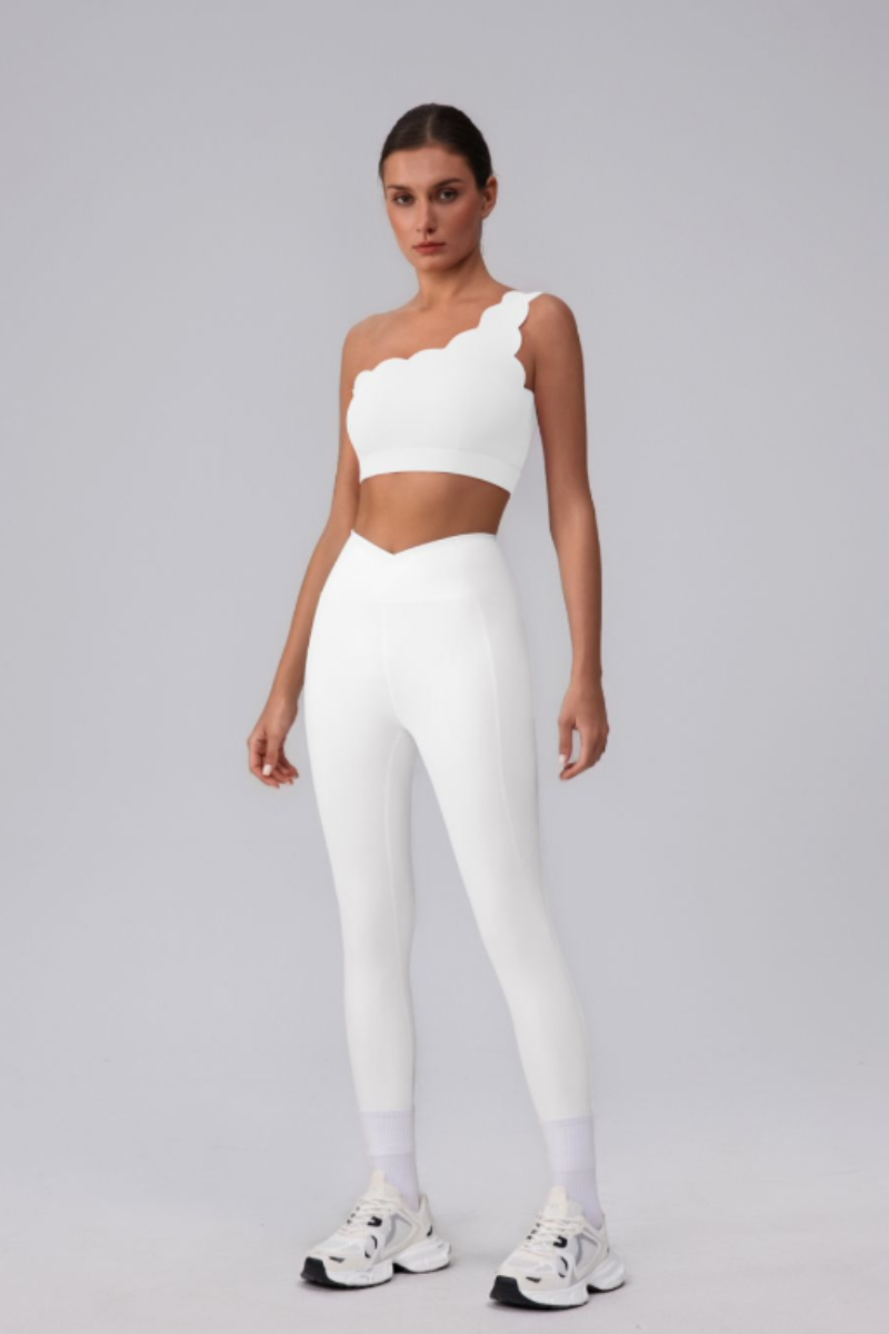 Women's Asymmetric One-Shoulder Bra & V-Waist Leggings Set