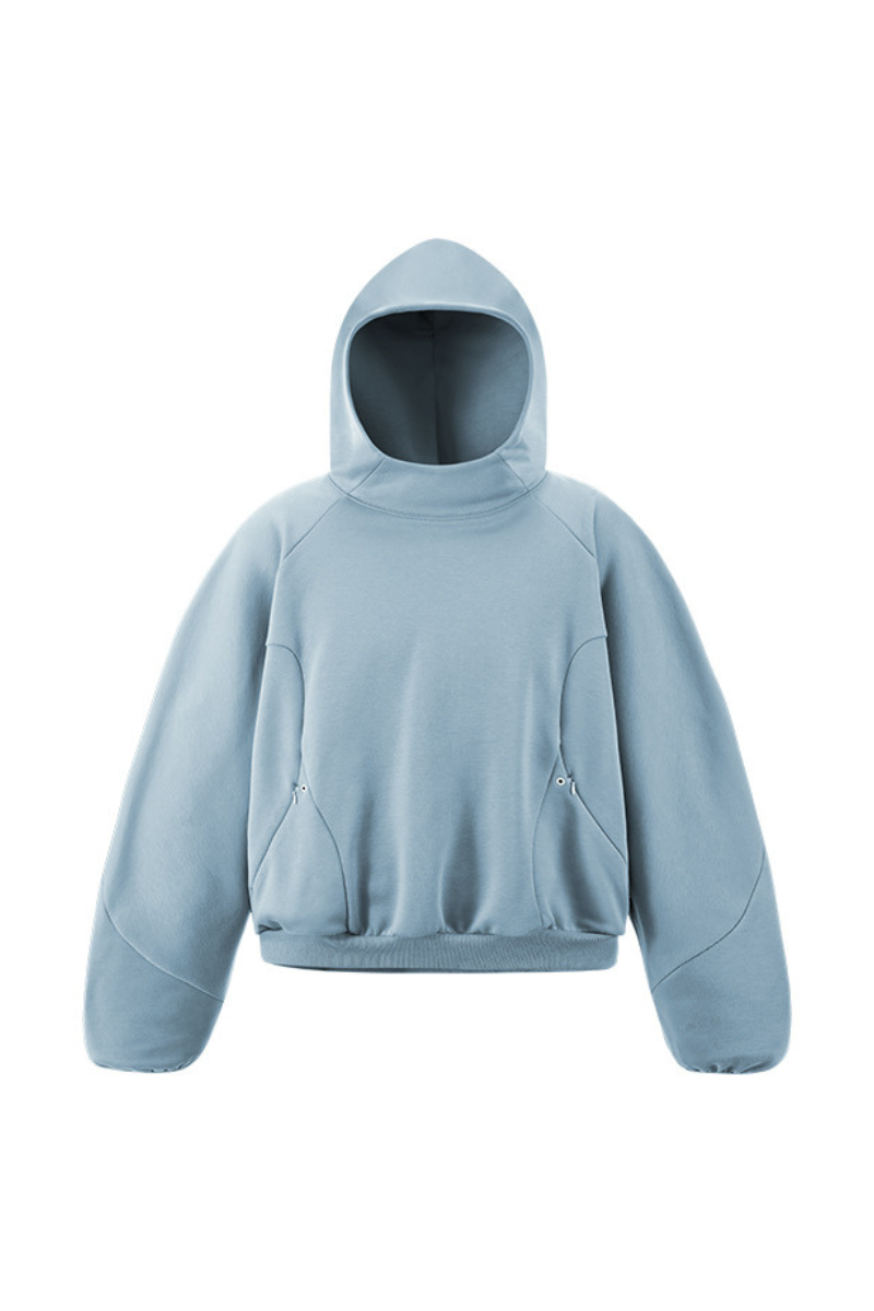 Men's Fall Fleece Drawstring Hem Zipper Pocket Hoodie