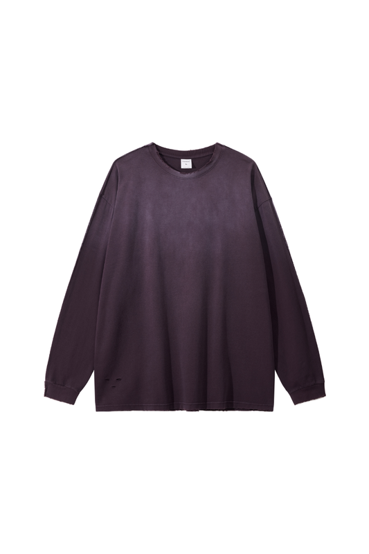 Unisex Fall 100%Cotton Vintage Washed Drop Shoulder Pullover