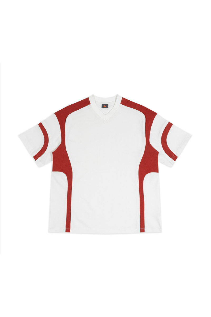 Women's 100% Cotton Color-Block V-Neck Short-Sleeve T-Shirt