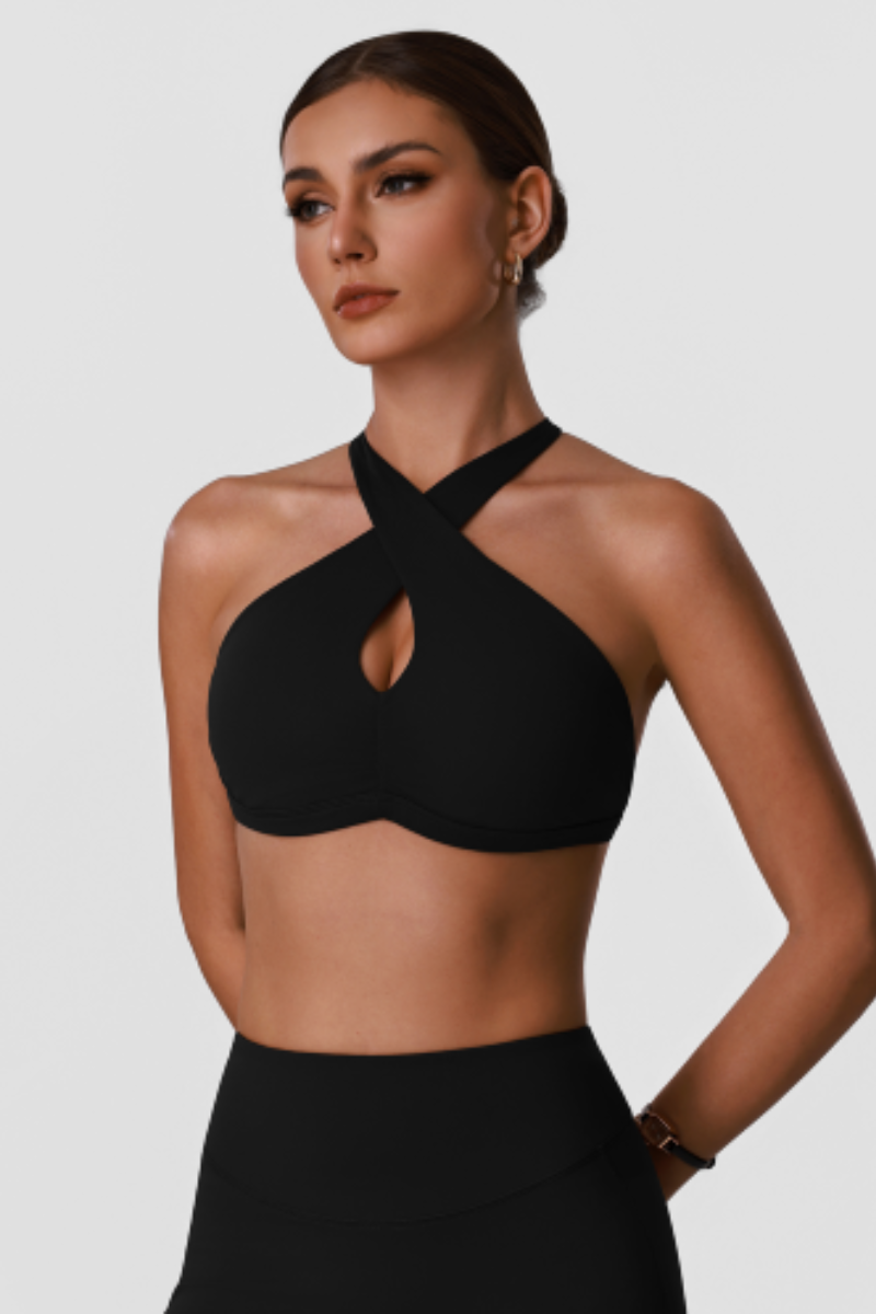 Women's Halterneck Cross Strap Multi-Back Sports Yoga Bra