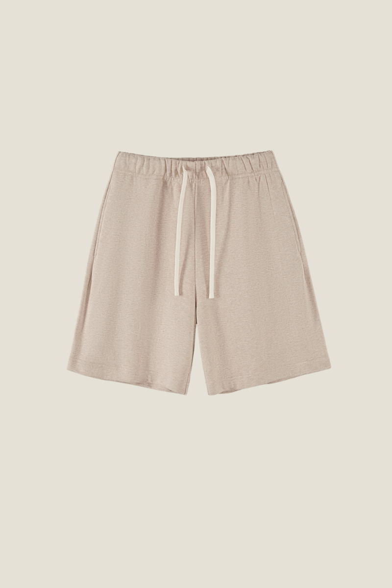 Unisex 380G Cotton Sweat Shorts - Solid Straight Drawstring Joggers