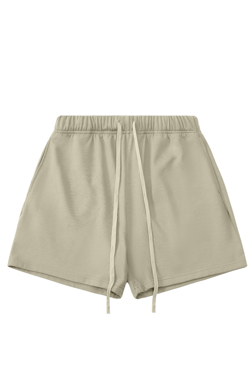 Men's 100% Cotton Solid Drawstring Loose Sports Shorts