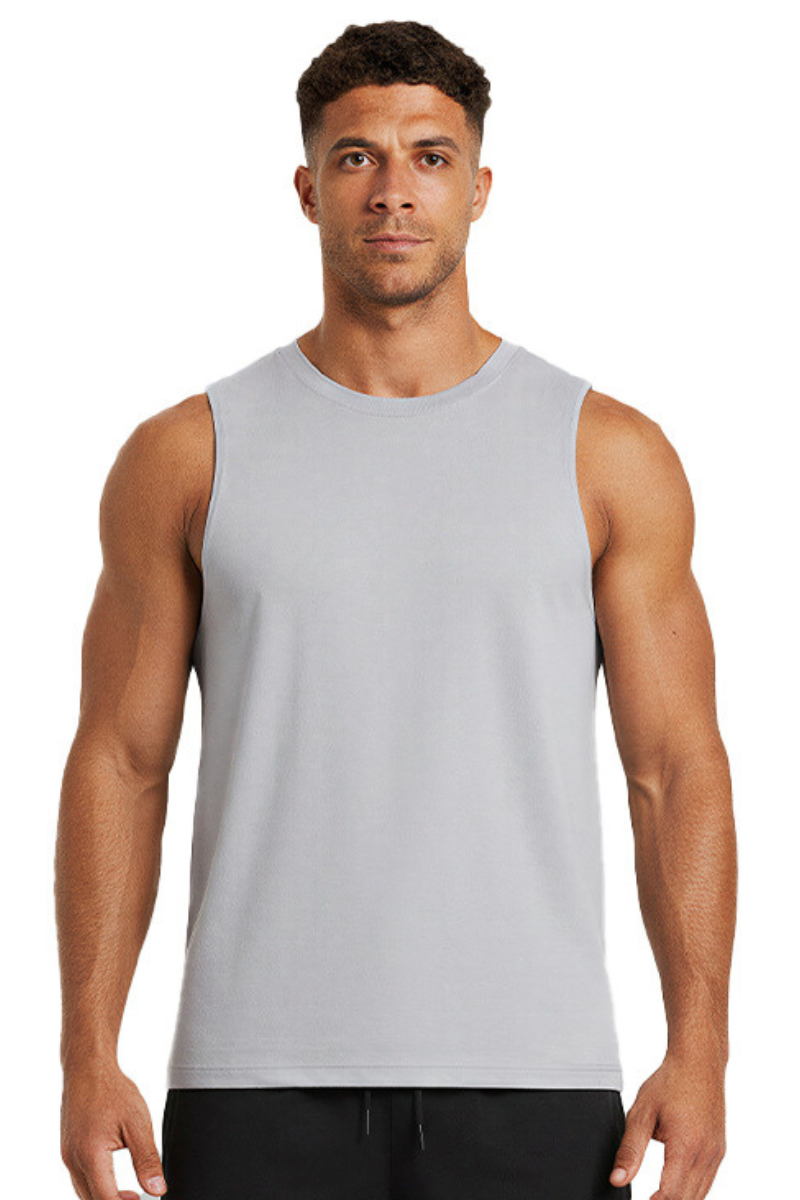Men's Stretch  Crew Neck Athletic Sleeveless Tank Top